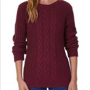 Nautica Burgundy Chunky Knitted Sweater